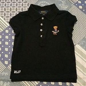 Toddler girls Ralph Lauren black short sleeve polo